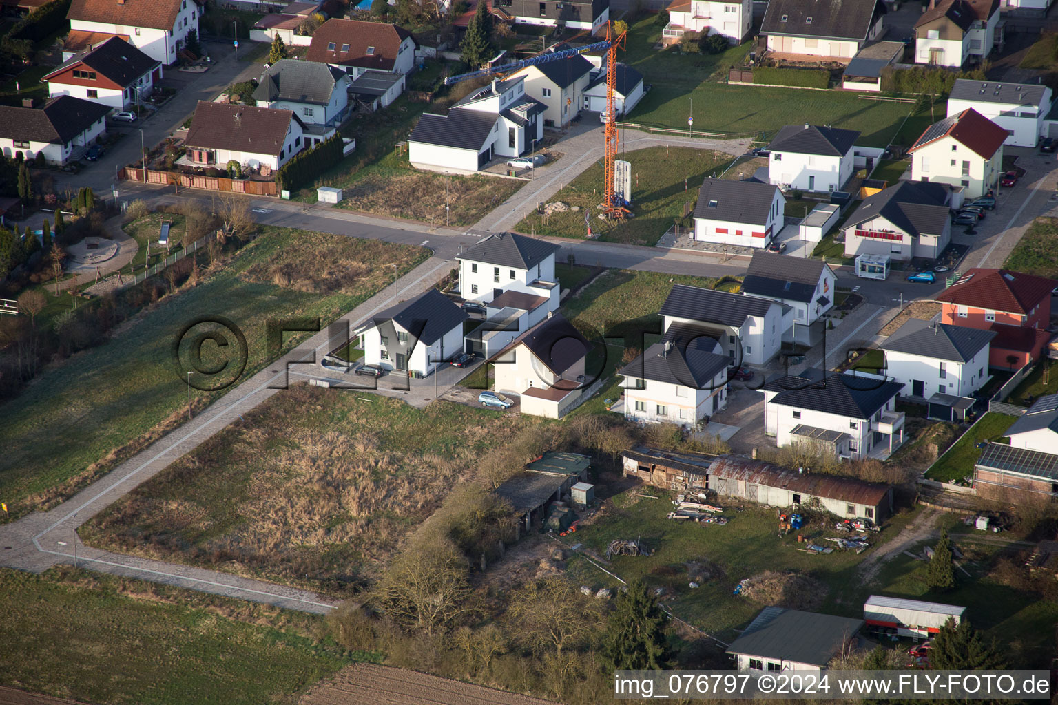 Vue aérienne de Minfeld dans le département Rhénanie-Palatinat, Allemagne