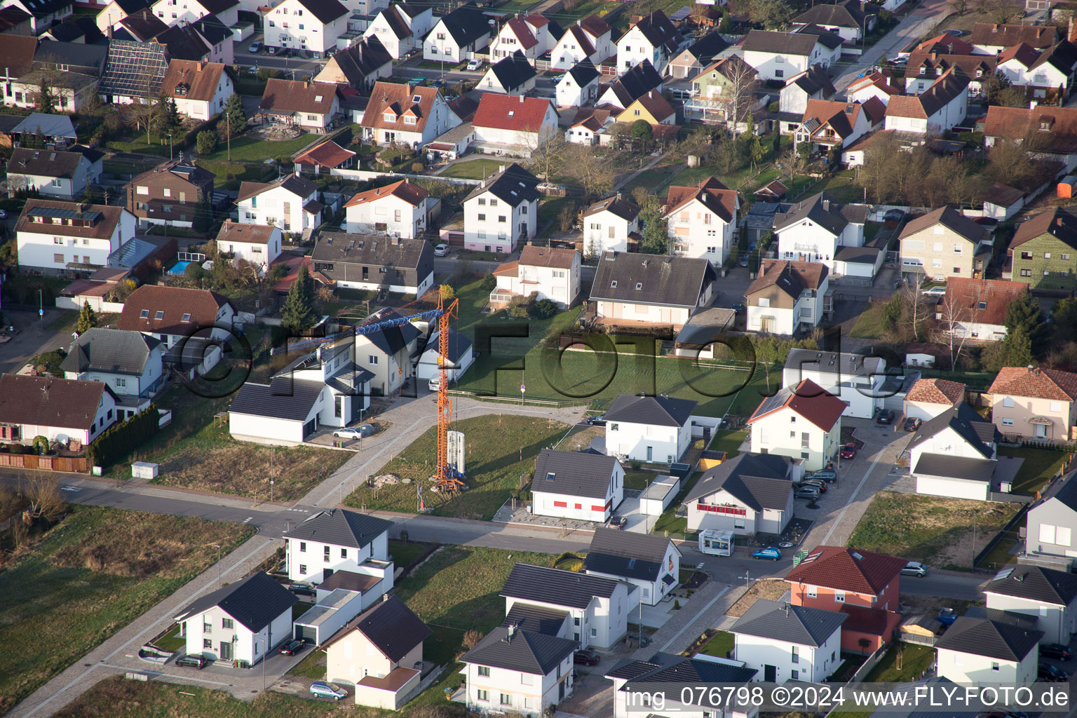 Photographie aérienne de Minfeld dans le département Rhénanie-Palatinat, Allemagne