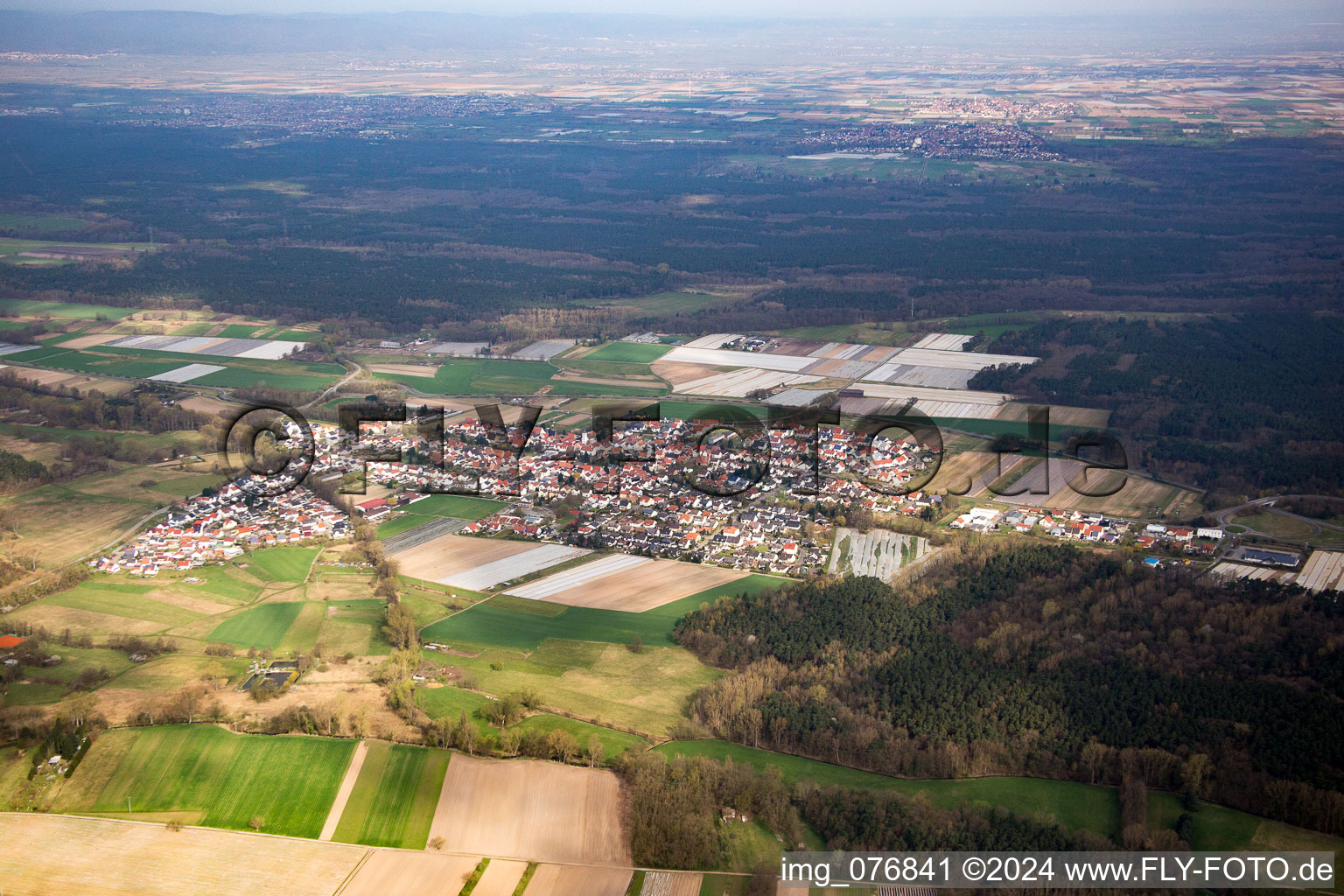 Vue aérienne de Hanhofen dans le département Rhénanie-Palatinat, Allemagne