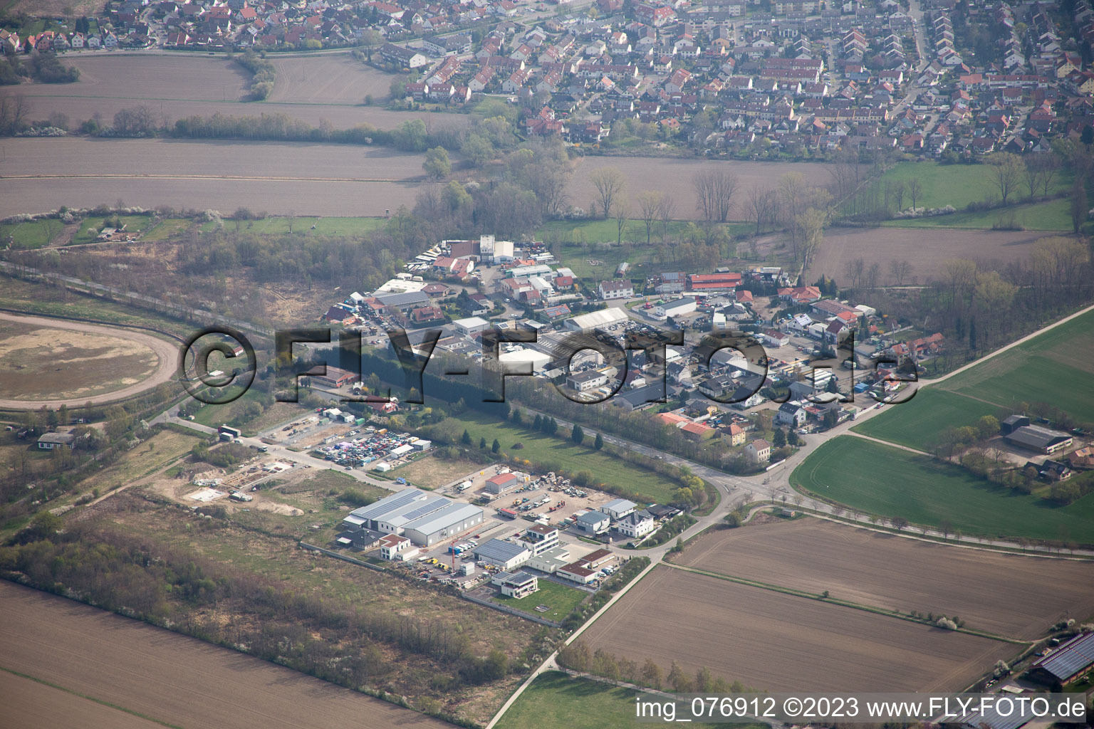 Vue oblique de Altrip dans le département Rhénanie-Palatinat, Allemagne