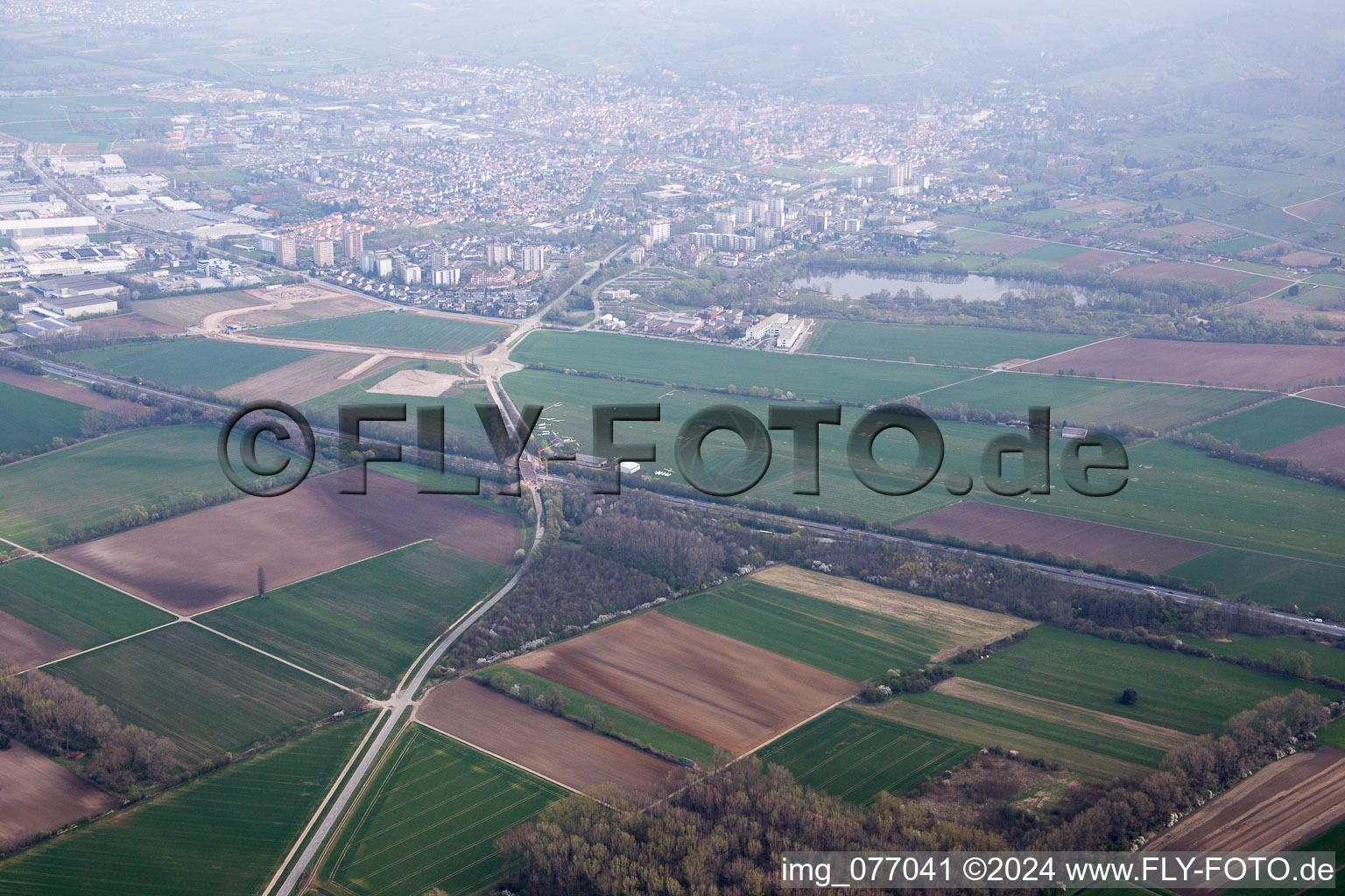 Vue aérienne de Aérodrome à Heppenheim dans le département Hesse, Allemagne