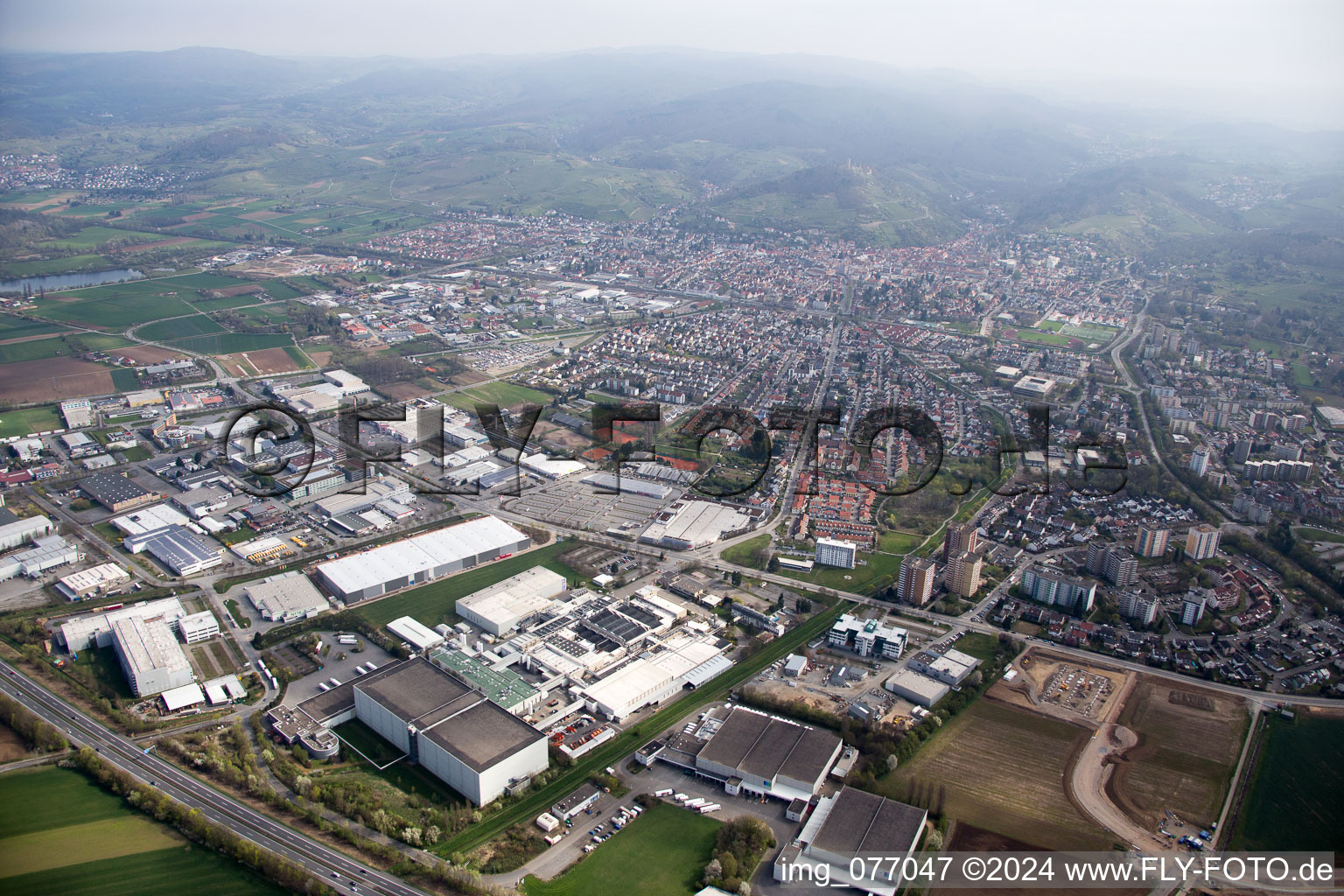 Vue oblique de Heppenheim dans le département Hesse, Allemagne