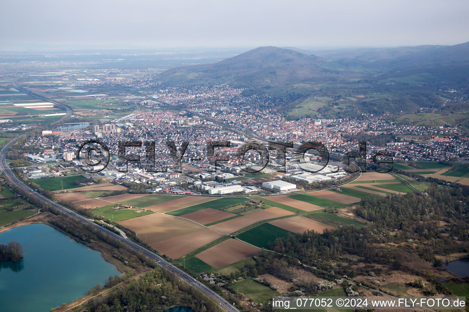 Vue aérienne de Bensheim dans le département Hesse, Allemagne