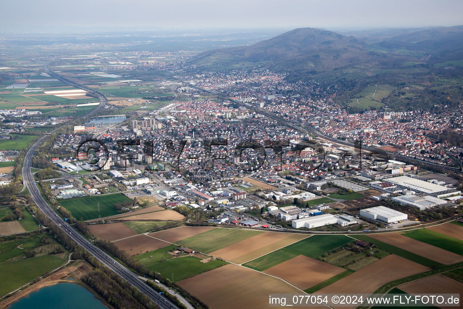 Vue aérienne de Bensheim dans le département Hesse, Allemagne