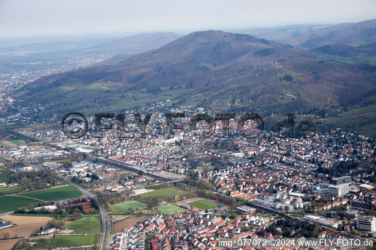 Bensheim dans le département Hesse, Allemagne vue d'en haut