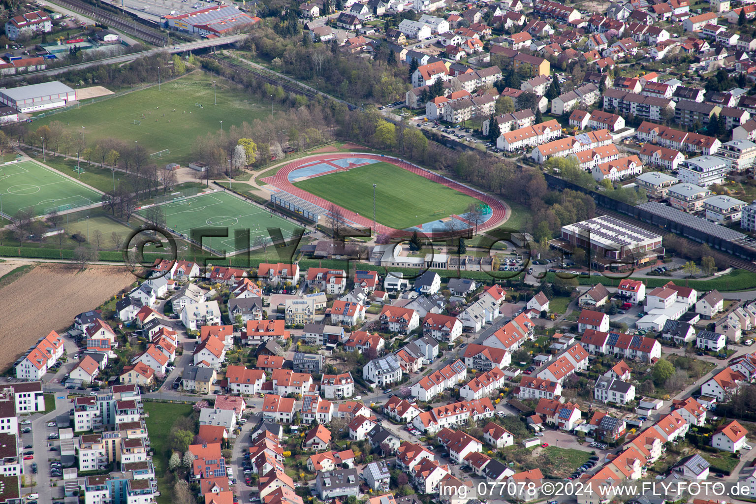 Enregistrement par drone de Bensheim dans le département Hesse, Allemagne