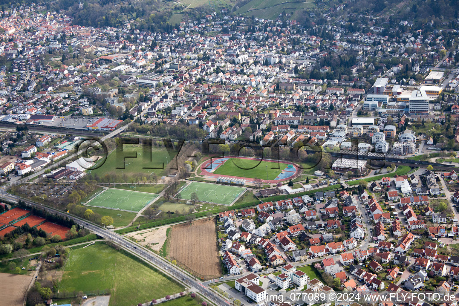 Vue aérienne de Bensheim dans le département Hesse, Allemagne