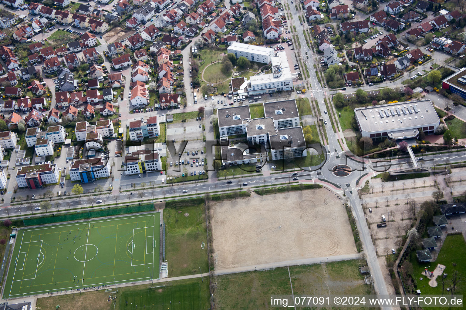 Vue oblique de Bensheim dans le département Hesse, Allemagne