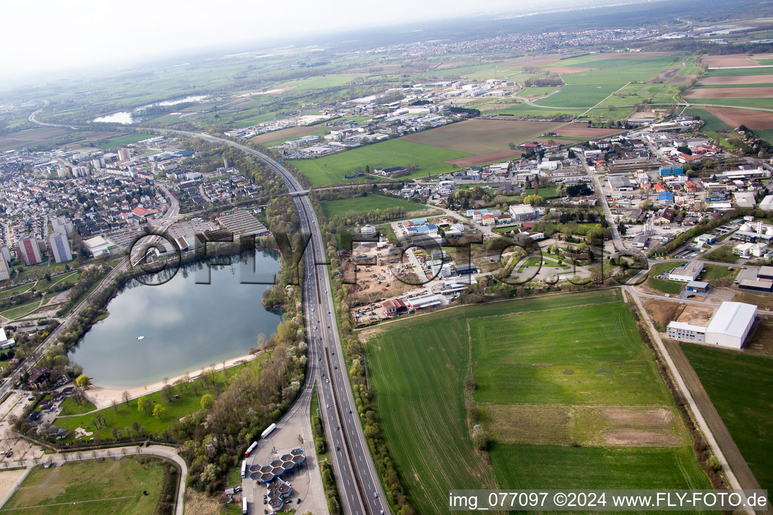 Vue d'oiseau de Bensheim dans le département Hesse, Allemagne