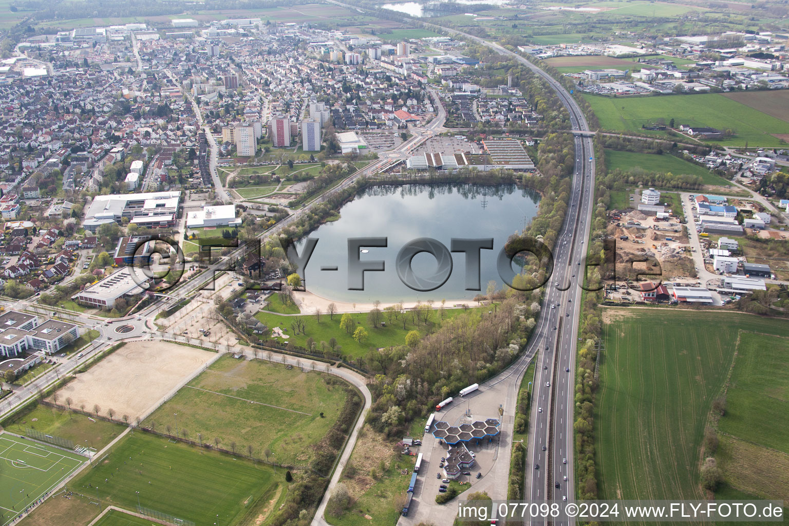 Photographie aérienne de Agrandissement du contournement le long du périphérique berlinois à Bensheim dans le département Hesse, Allemagne