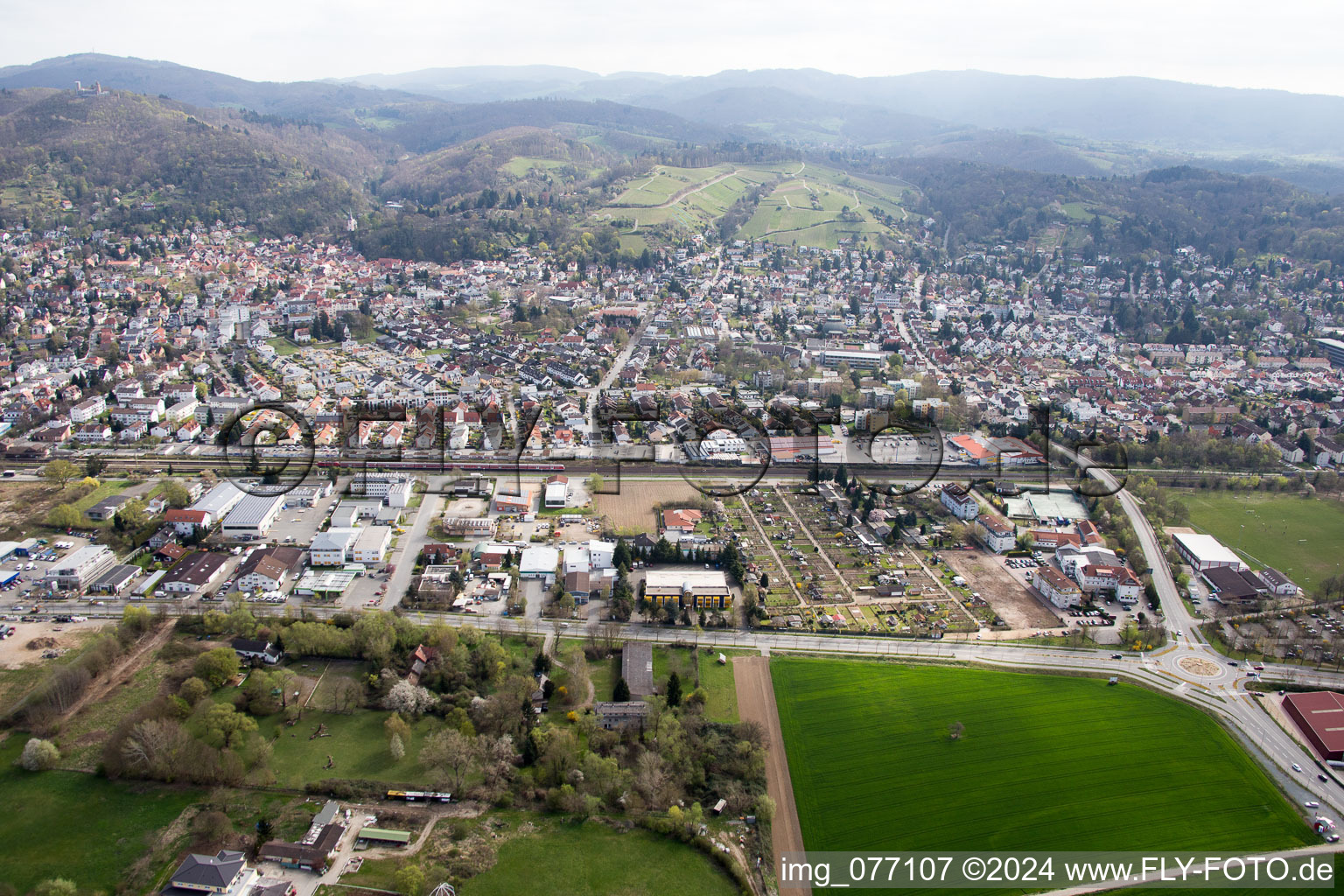 Vue oblique de Quartier Auerbach in Bensheim dans le département Hesse, Allemagne