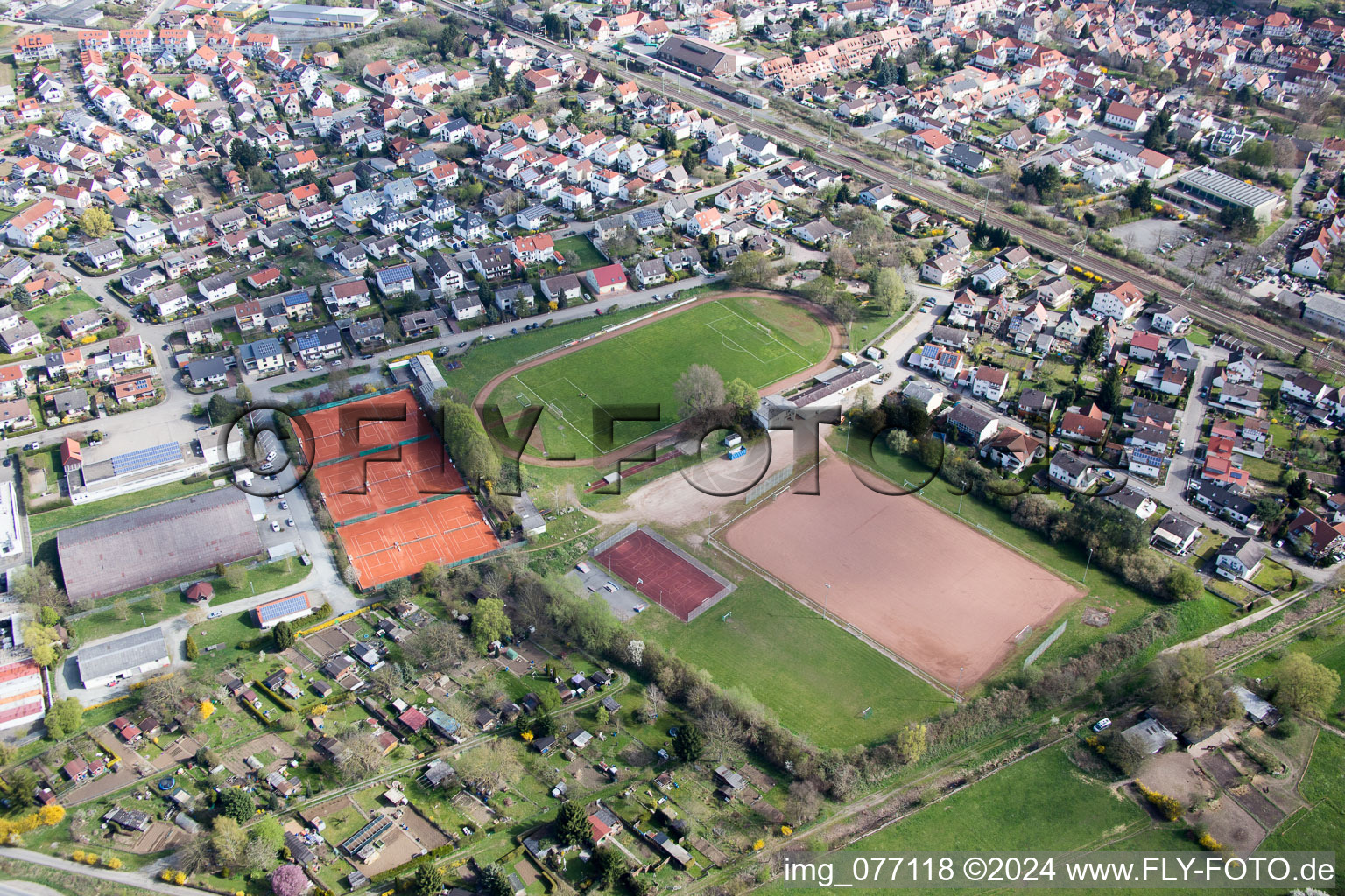 Zwingenberg dans le département Hesse, Allemagne vue d'en haut