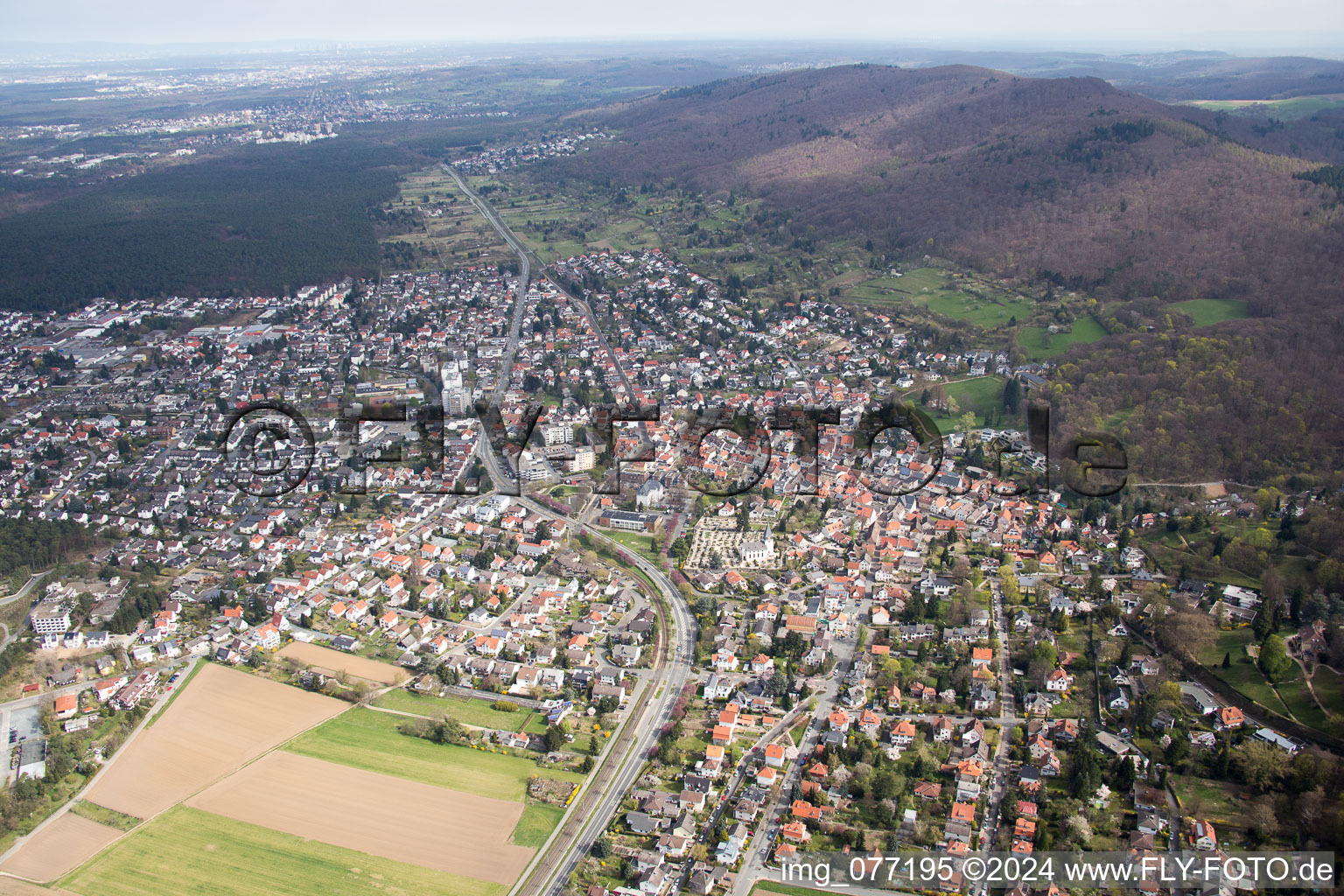 Photographie aérienne de Quartier Jugenheim an der Bergstrasse in Seeheim-Jugenheim dans le département Hesse, Allemagne