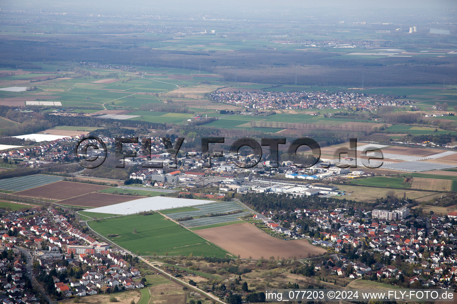 Quartier Jugenheim an der Bergstrasse in Seeheim-Jugenheim dans le département Hesse, Allemagne hors des airs