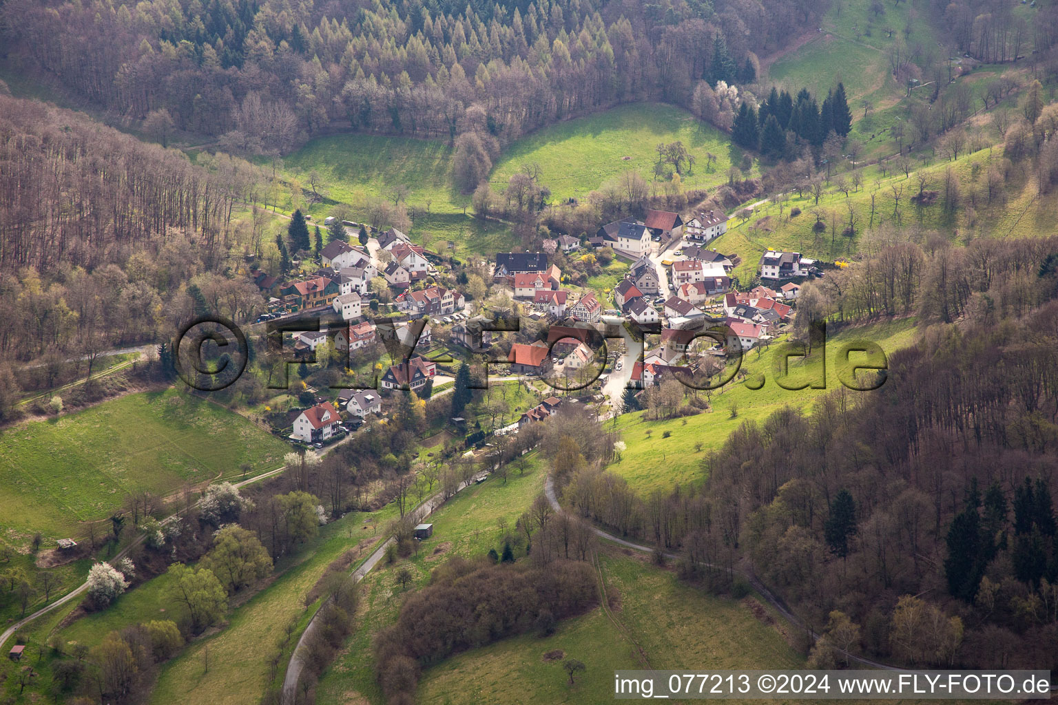 Vue aérienne de Quartier Stettbach in Seeheim-Jugenheim dans le département Hesse, Allemagne