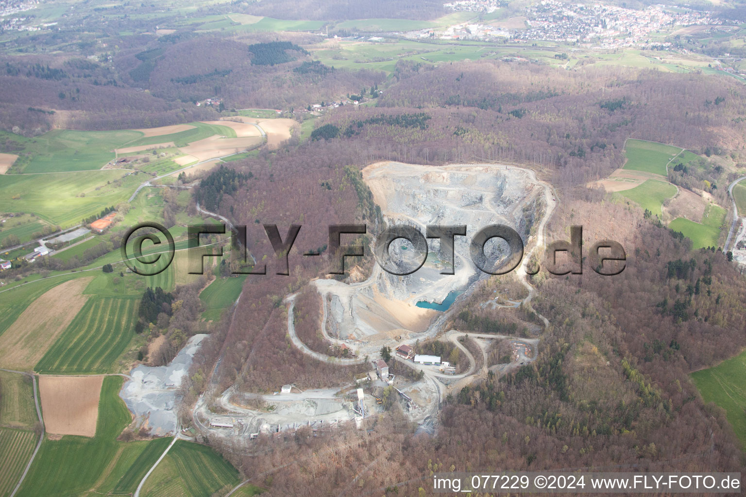 Photographie aérienne de Extraction à ciel ouvert de sel de potasse à Mühltal dans le département Hesse, Allemagne