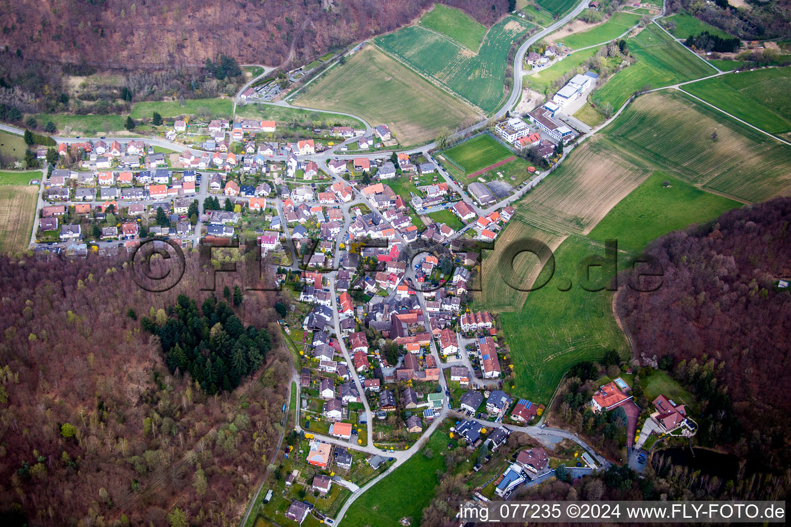 Vue aérienne de Quartier Waschenbach in Mühltal dans le département Hesse, Allemagne