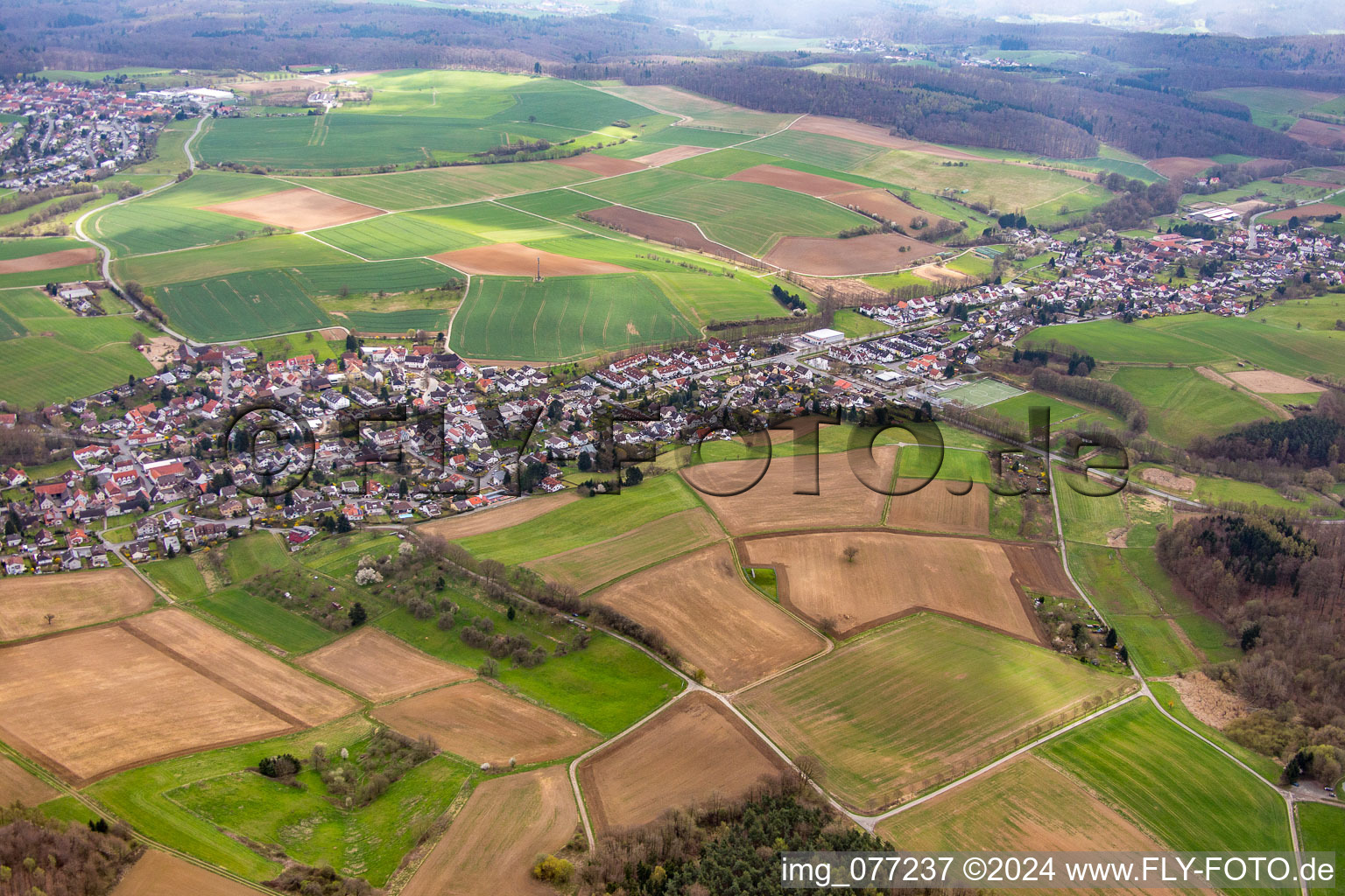 Vue aérienne de Quartier Nieder-Modau in Ober-Ramstadt dans le département Hesse, Allemagne