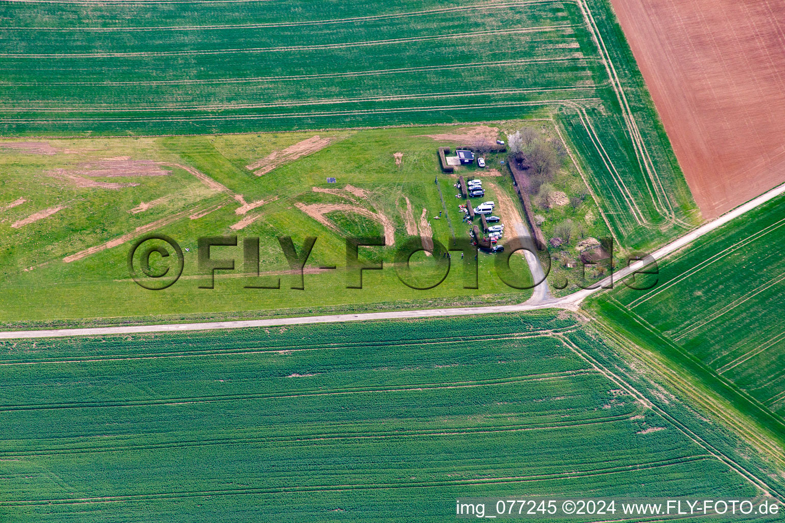 Vue aérienne de Aérodrome modèle à Ober-Ramstadt dans le département Hesse, Allemagne