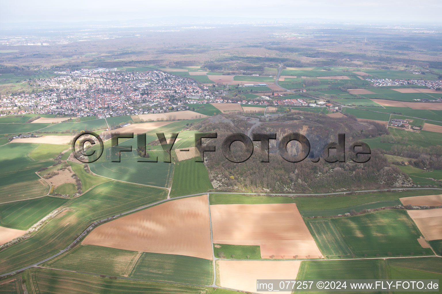 Vue aérienne de Roßdorf dans le département Hesse, Allemagne