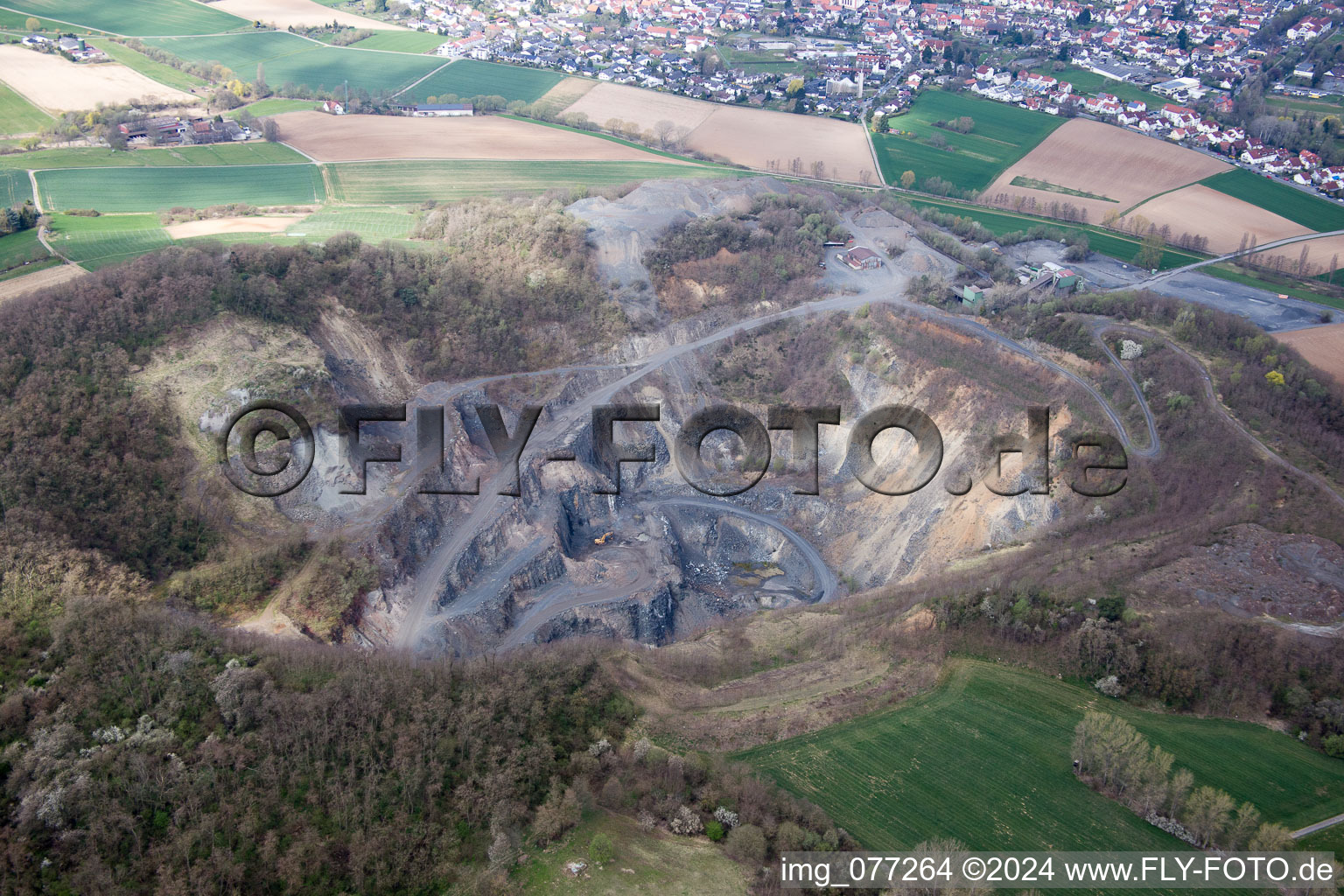 Vue oblique de Roßdorf dans le département Hesse, Allemagne