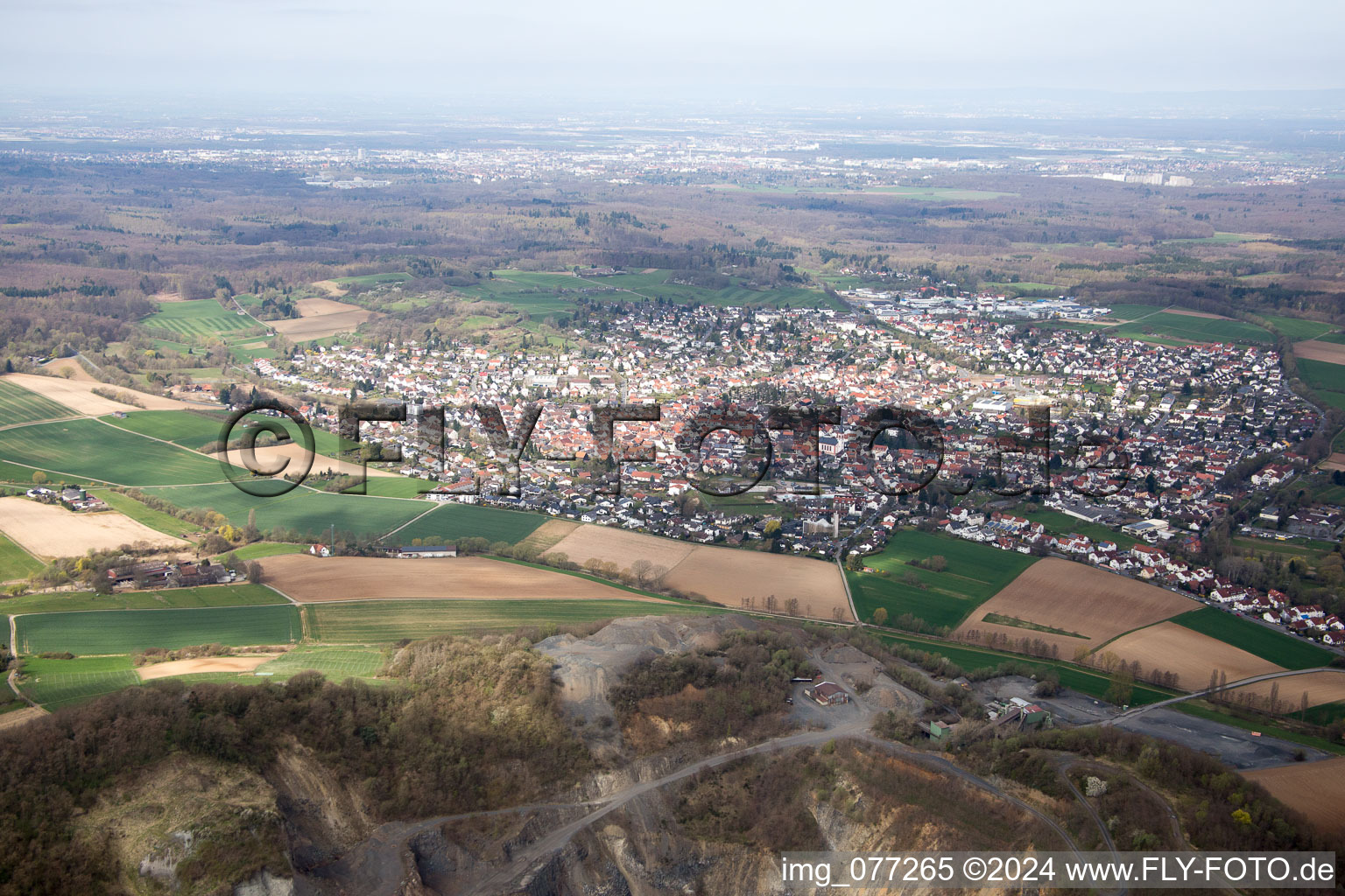 Roßdorf dans le département Hesse, Allemagne d'en haut