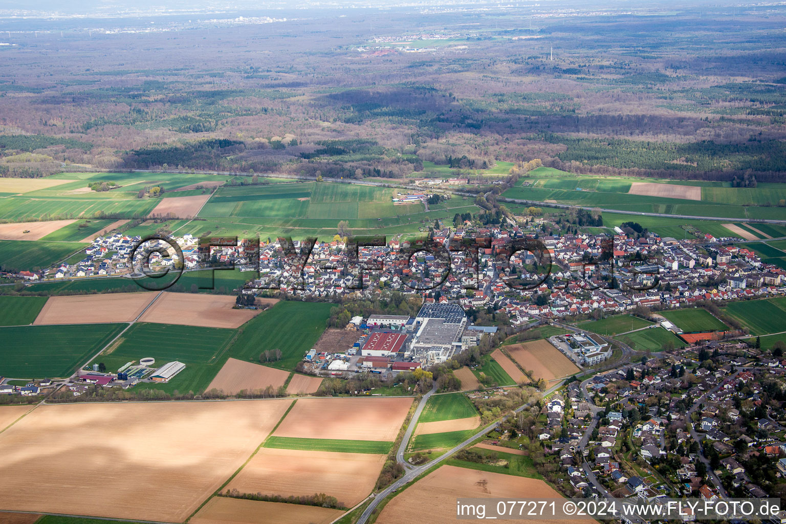 Photographie aérienne de Quartier Gundernhausen in Roßdorf dans le département Hesse, Allemagne