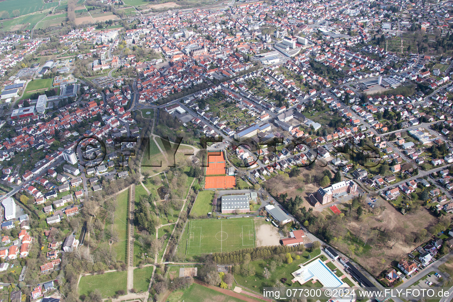 Vue aérienne de Dieburg dans le département Hesse, Allemagne