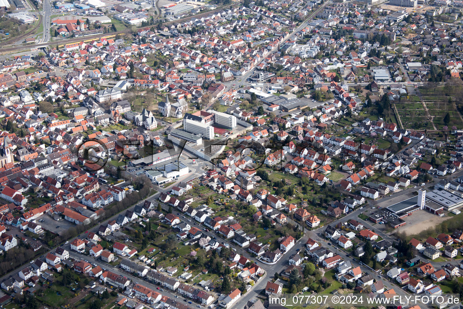 Dieburg dans le département Hesse, Allemagne vue d'en haut