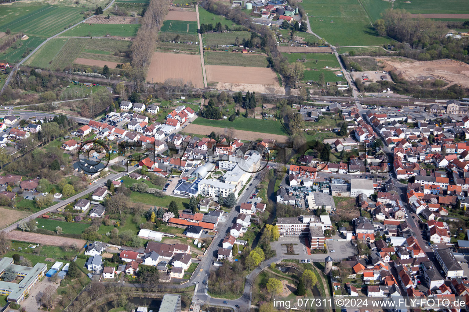 Vue d'oiseau de Dieburg dans le département Hesse, Allemagne