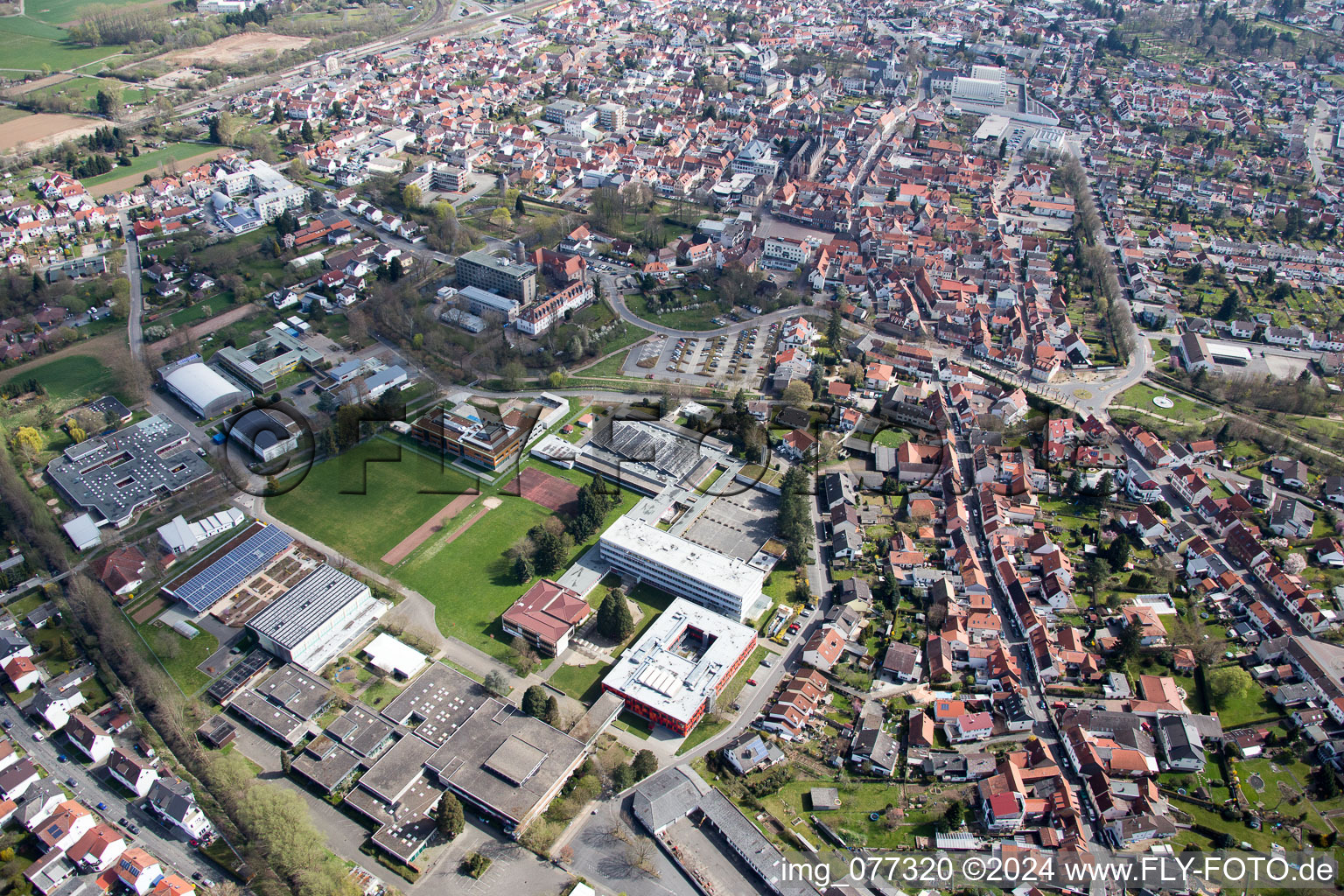 Vue aérienne de Dieburg dans le département Hesse, Allemagne