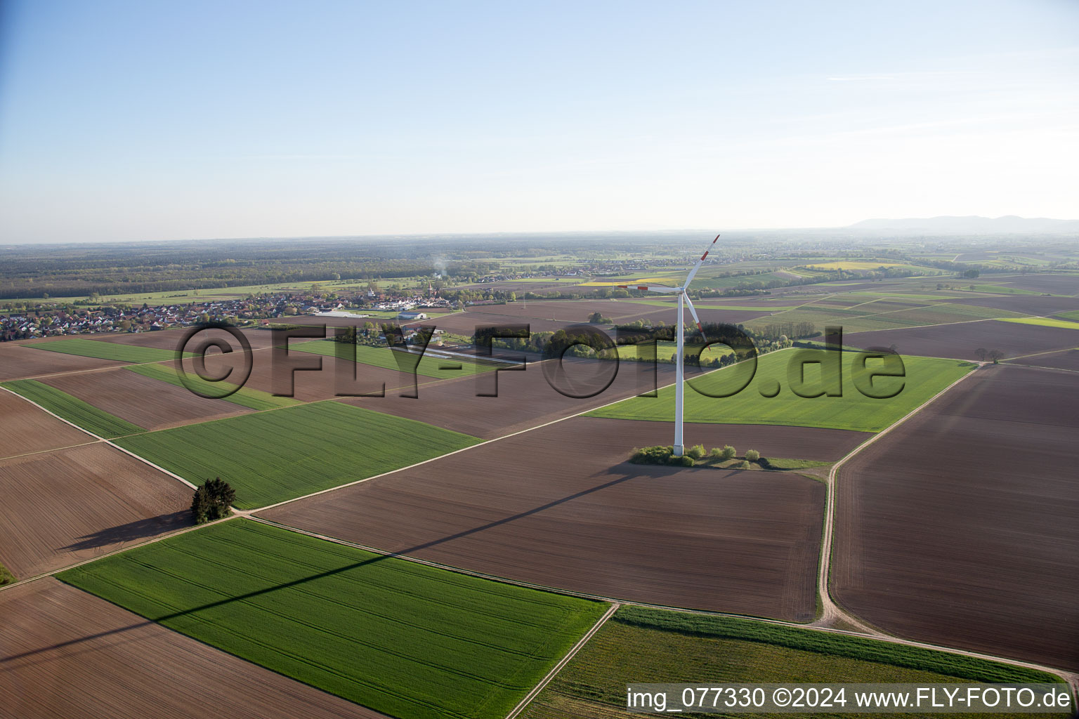 Vue aérienne de Galgenberg à Minfeld dans le département Rhénanie-Palatinat, Allemagne