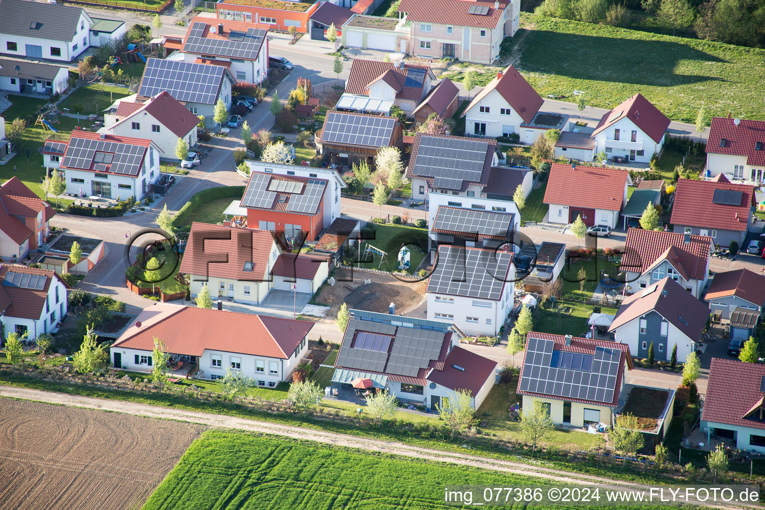 Vue aérienne de Steinweiler dans le département Rhénanie-Palatinat, Allemagne