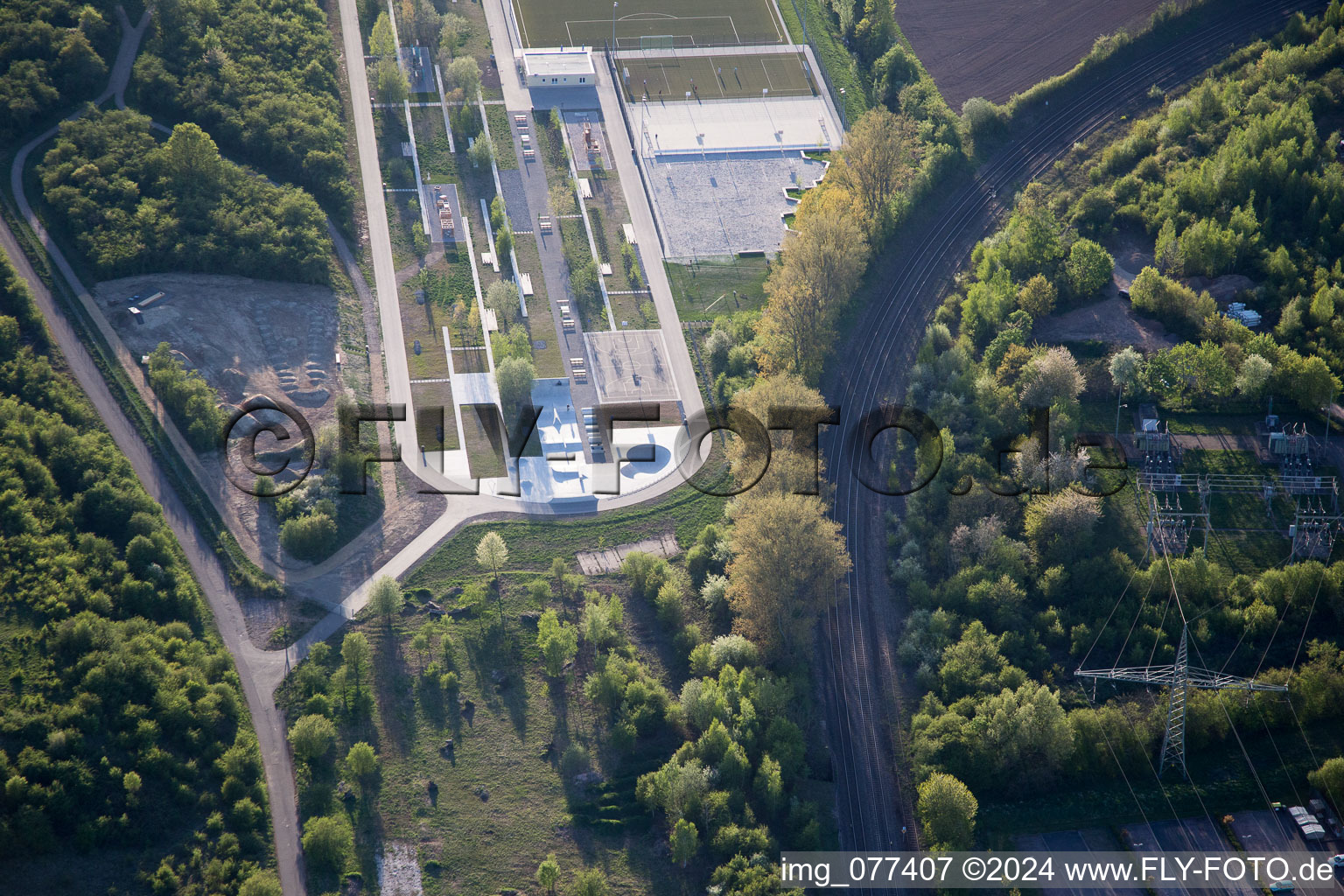 Vue aérienne de Terrain du State Garden Show à Landau in der Pfalz dans le département Rhénanie-Palatinat, Allemagne