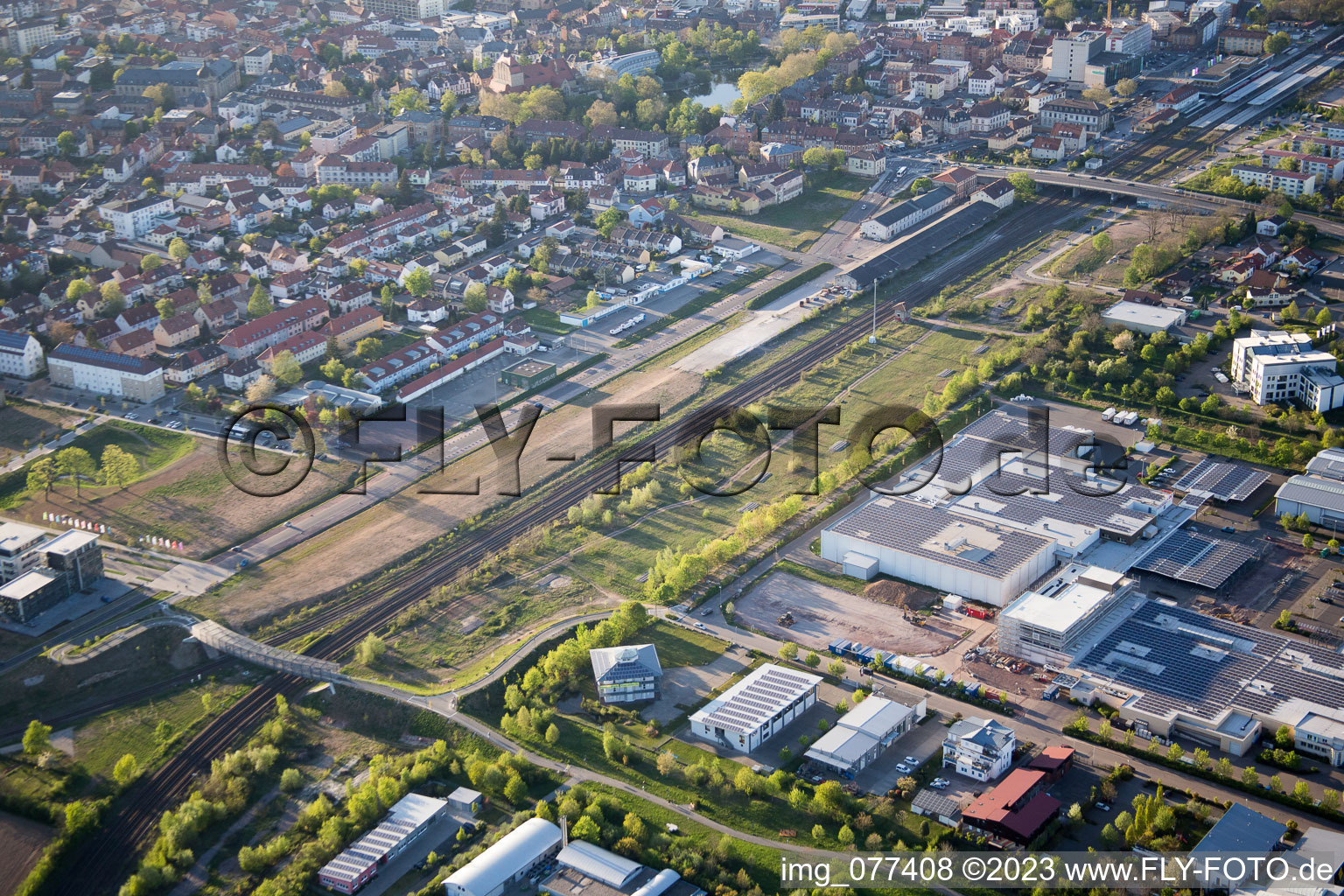 Quartier Queichheim in Landau in der Pfalz dans le département Rhénanie-Palatinat, Allemagne d'en haut