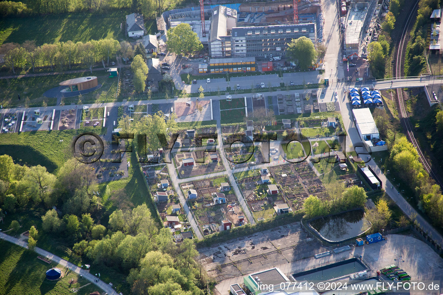 Terrain du State Garden Show à Landau in der Pfalz dans le département Rhénanie-Palatinat, Allemagne d'en haut