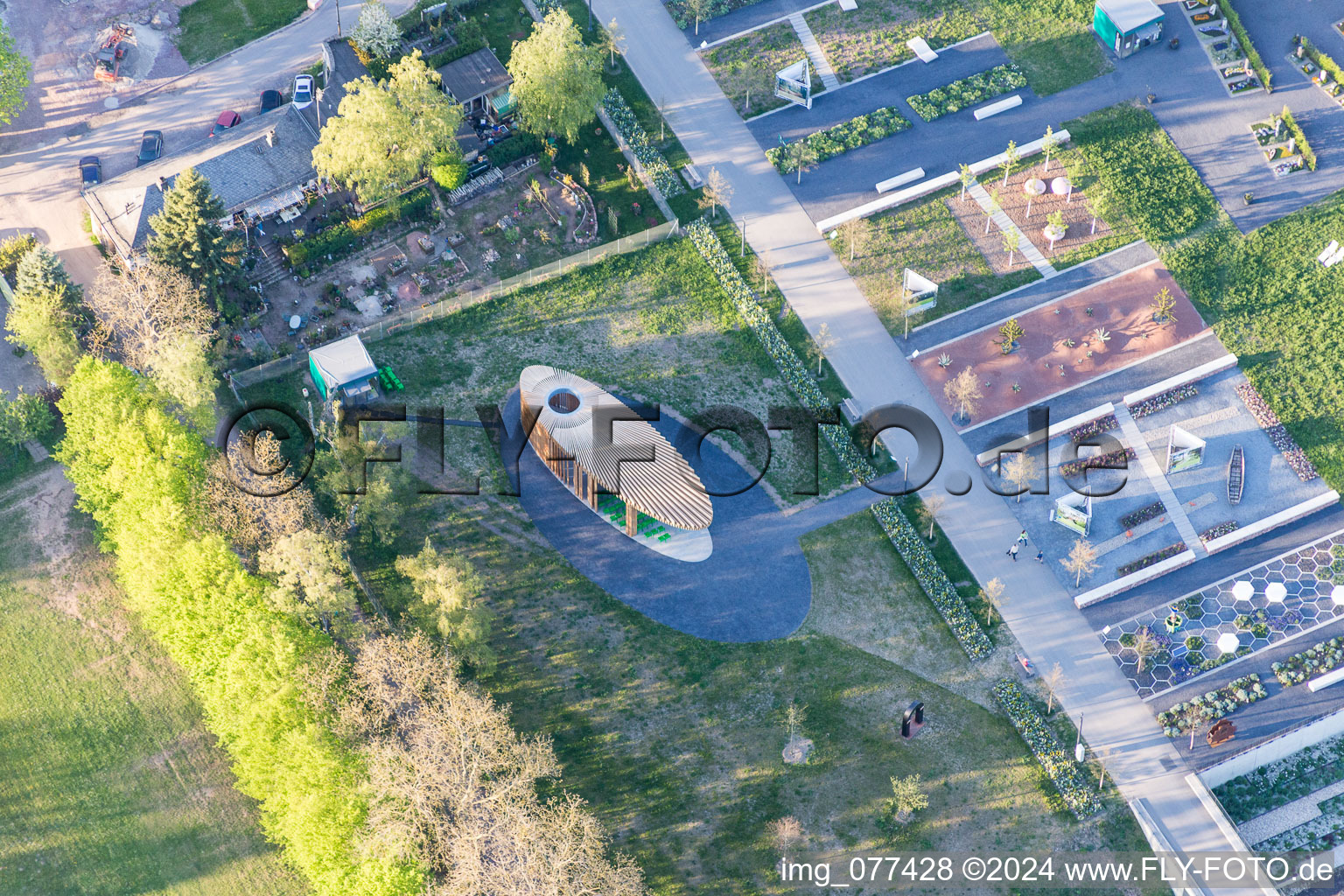 Vue aérienne de Chantier de construction du parc des expositions du Salon national de l'horticulture 2015 à Landau in der Pfalz dans le département Rhénanie-Palatinat, Allemagne