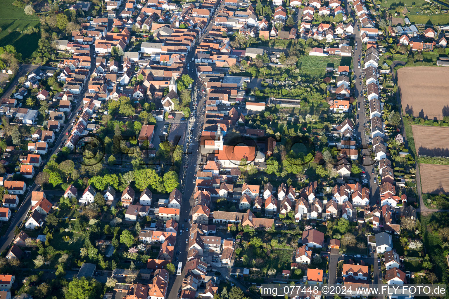 Quartier Queichheim in Landau in der Pfalz dans le département Rhénanie-Palatinat, Allemagne depuis l'avion