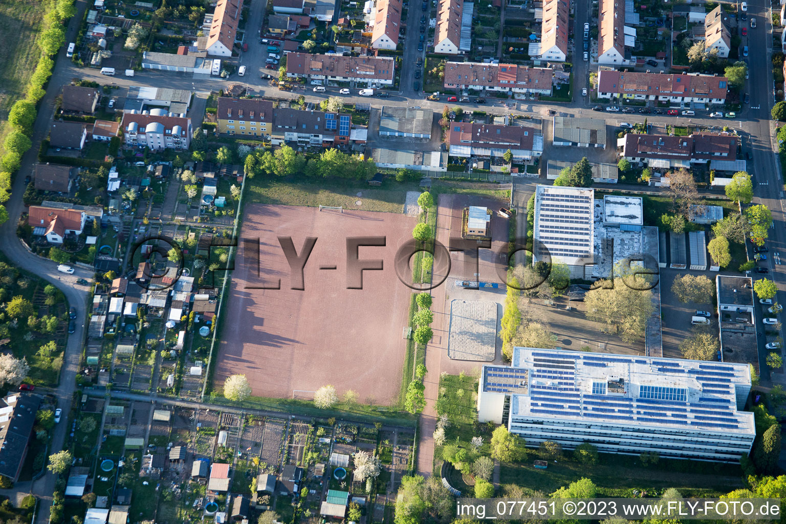 Quartier Queichheim in Landau in der Pfalz dans le département Rhénanie-Palatinat, Allemagne vue du ciel