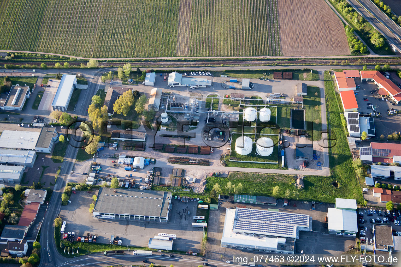 Vue oblique de Zone industrielle du Nord à Landau in der Pfalz dans le département Rhénanie-Palatinat, Allemagne