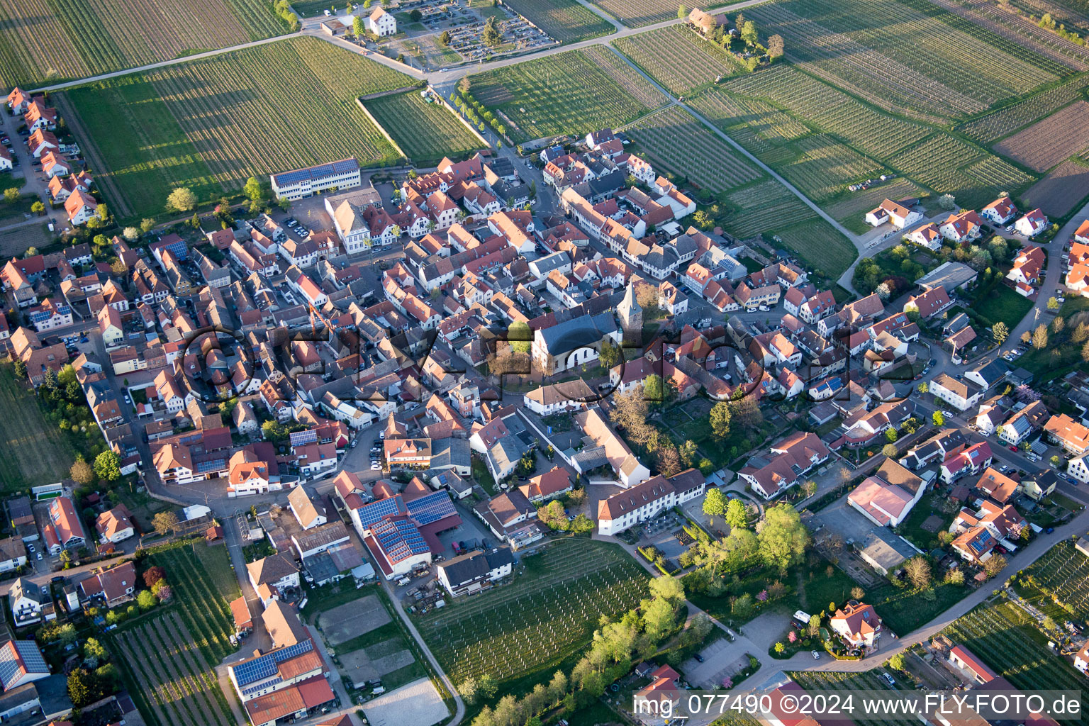 Vue aérienne de (Palatinat) à Kirrweiler dans le département Rhénanie-Palatinat, Allemagne