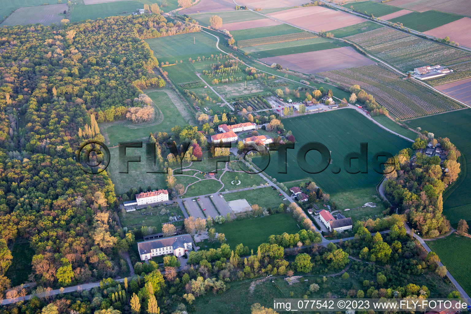 Vue aérienne de Diaconesses du Campus Lachen à le quartier Speyerdorf in Neustadt an der Weinstraße dans le département Rhénanie-Palatinat, Allemagne