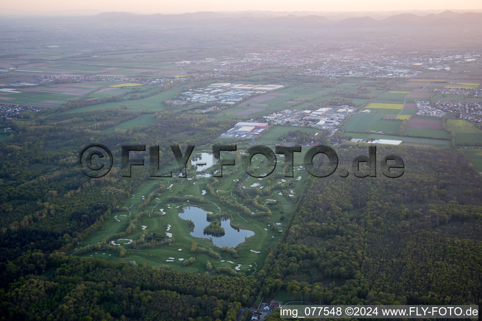 Vue aérienne de Golf du Dreihof à Essingen dans le département Rhénanie-Palatinat, Allemagne