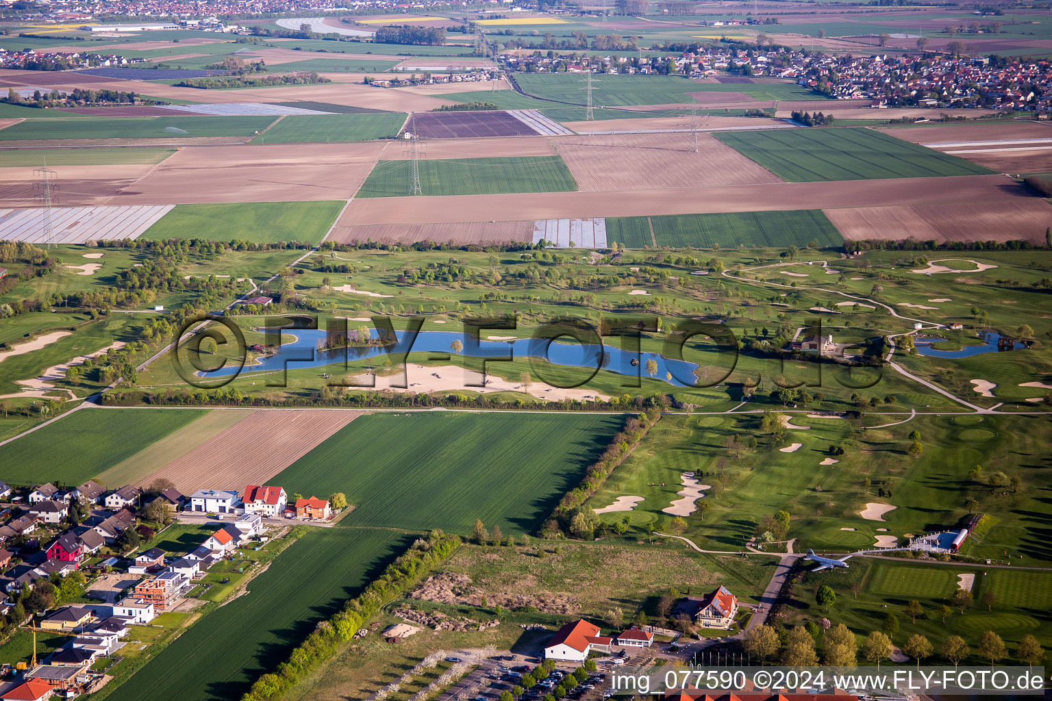 Photographie aérienne de Domaine du golf Golfpark Biblis-Wattenheim *****GOLF absolu à Wattenheim à le quartier Nordheim in Biblis dans le département Hesse, Allemagne