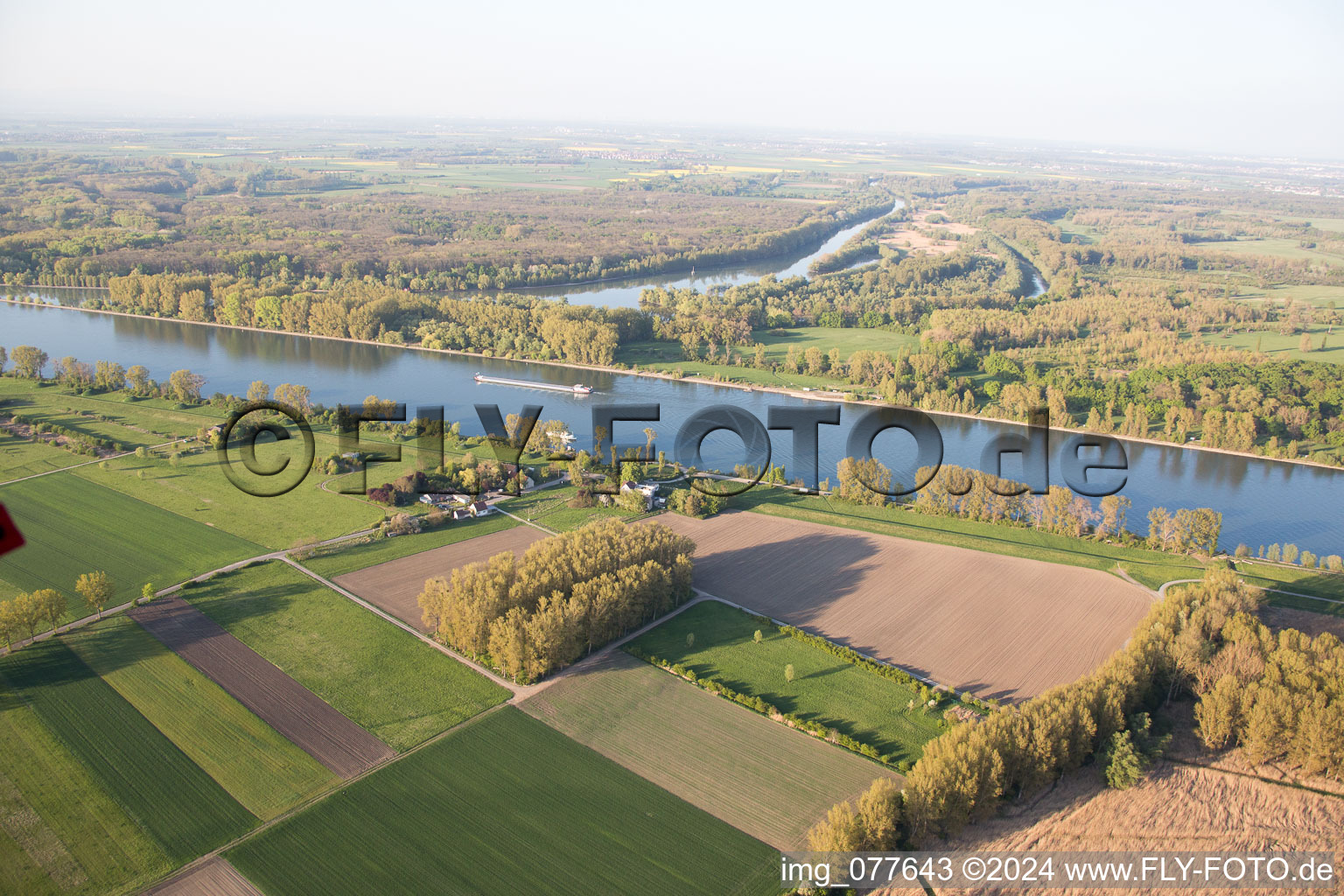 Vue oblique de Gimbsheim dans le département Rhénanie-Palatinat, Allemagne