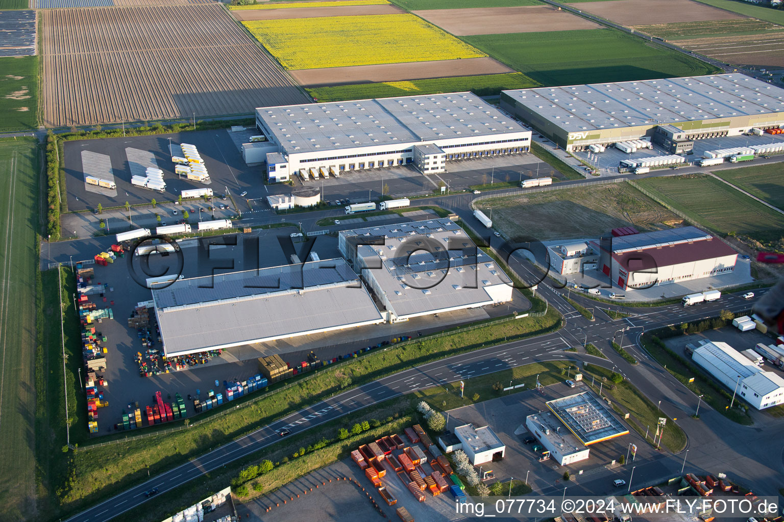 Gernsheim dans le département Hesse, Allemagne d'en haut