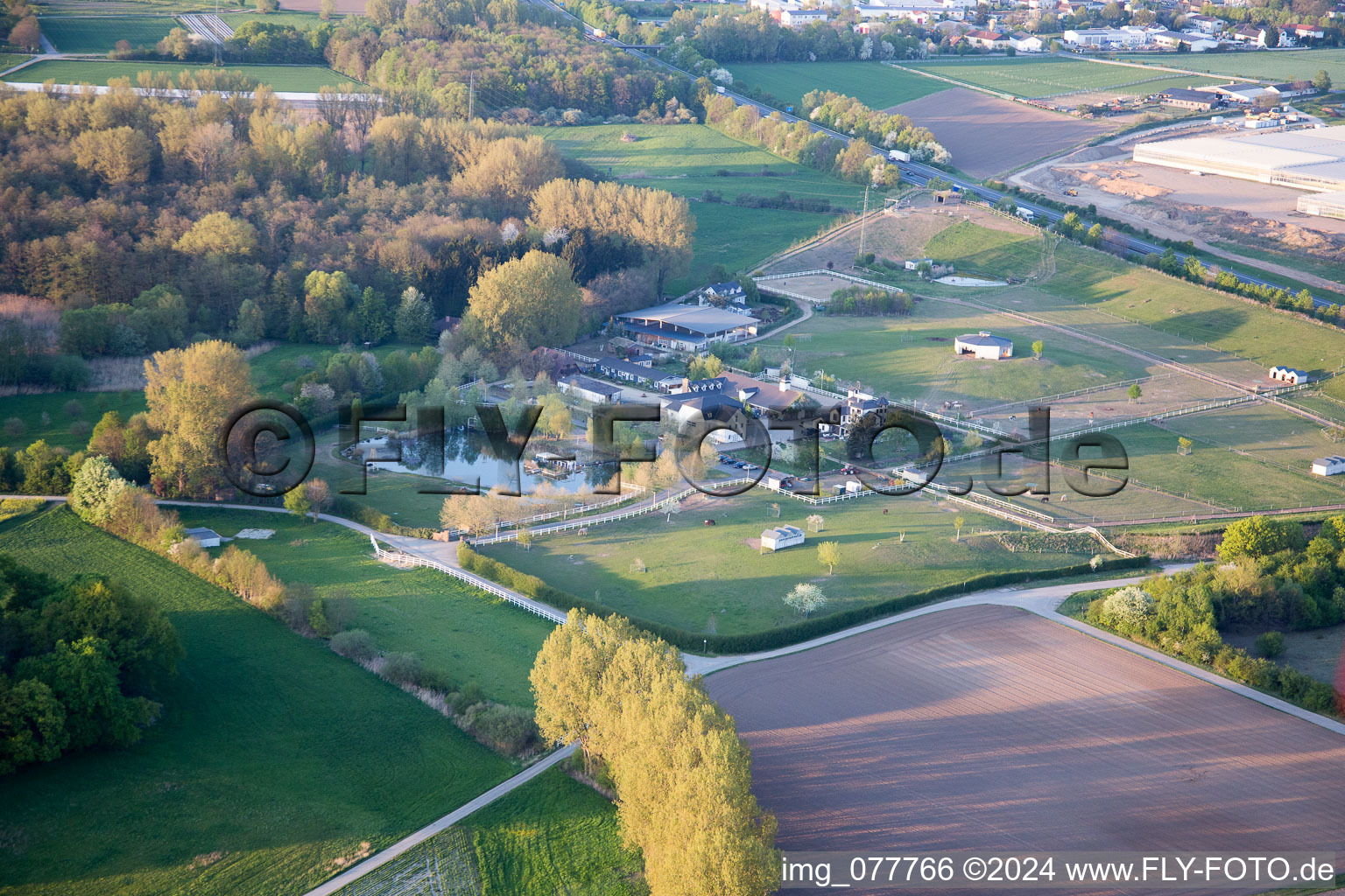 Vue d'oiseau de Alsbach-Hähnlein dans le département Hesse, Allemagne