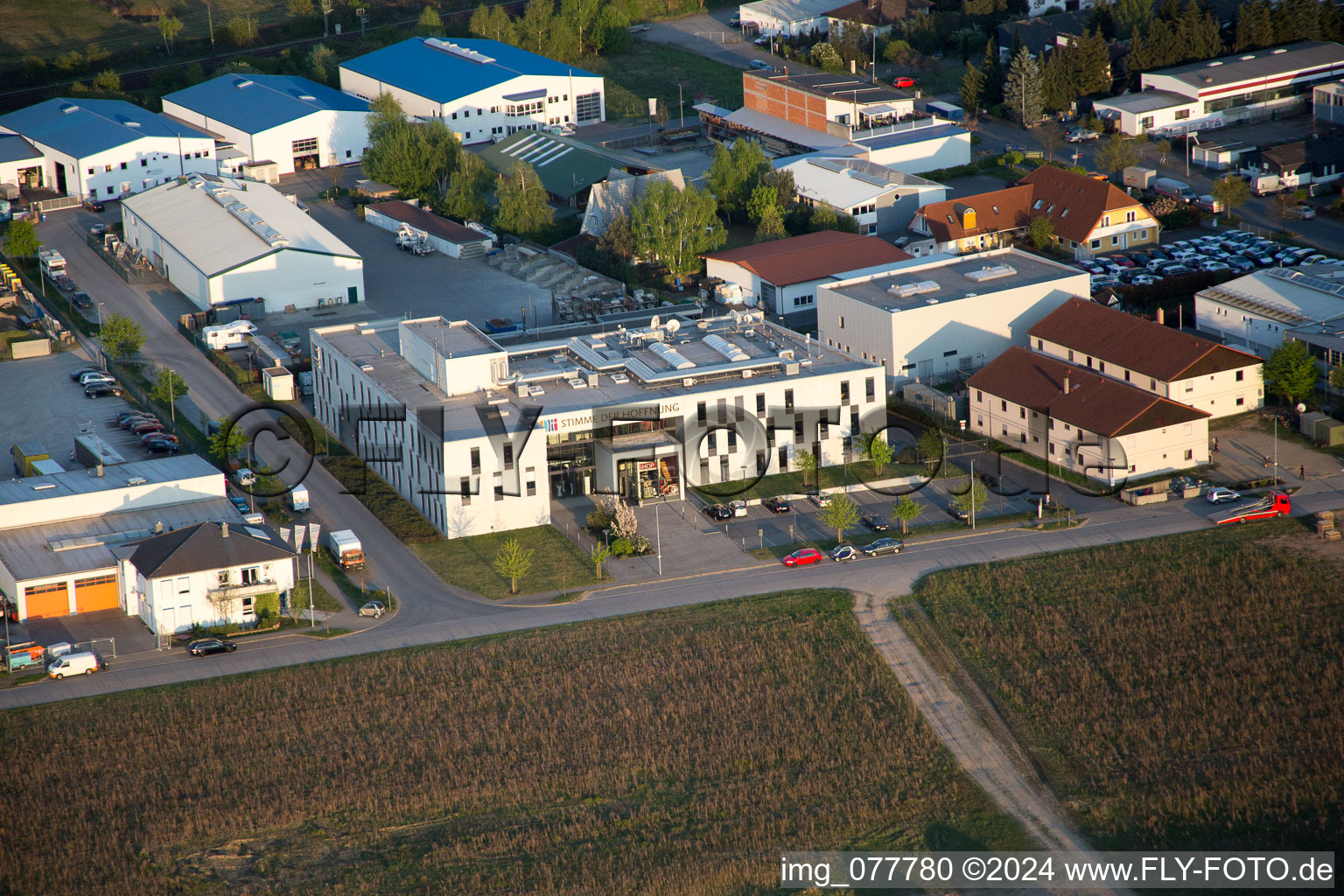 Vue oblique de Alsbach-Hähnlein dans le département Hesse, Allemagne