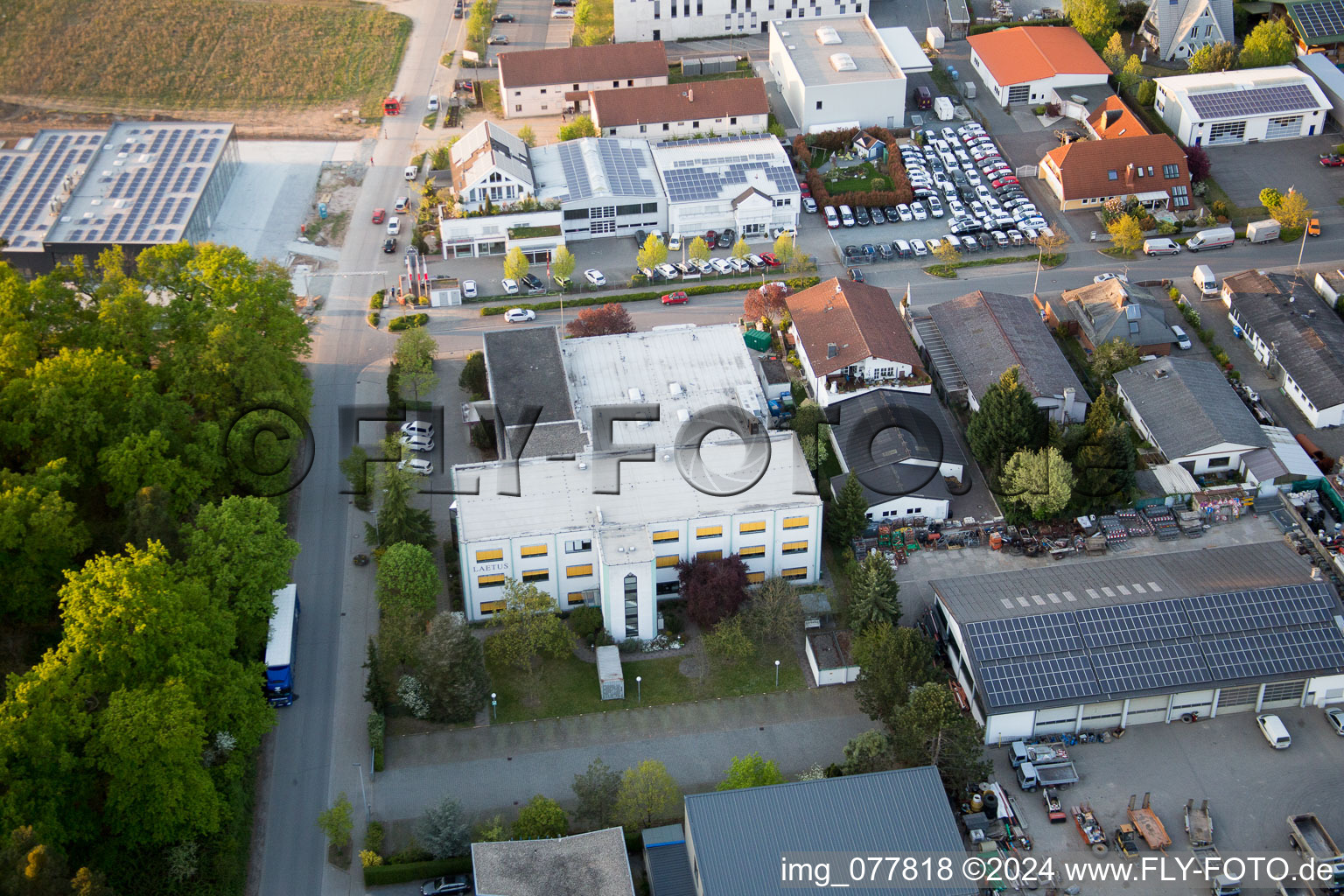 Vue aérienne de Alsbach-Hänlein, zone industrielle de Sandwiese à Alsbach-Hähnlein dans le département Hesse, Allemagne