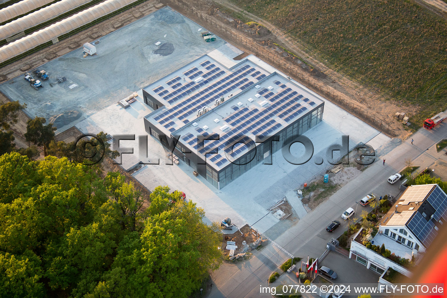 Vue oblique de Alsbach-Hänlein, zone industrielle de Sandwiese à Alsbach-Hähnlein dans le département Hesse, Allemagne